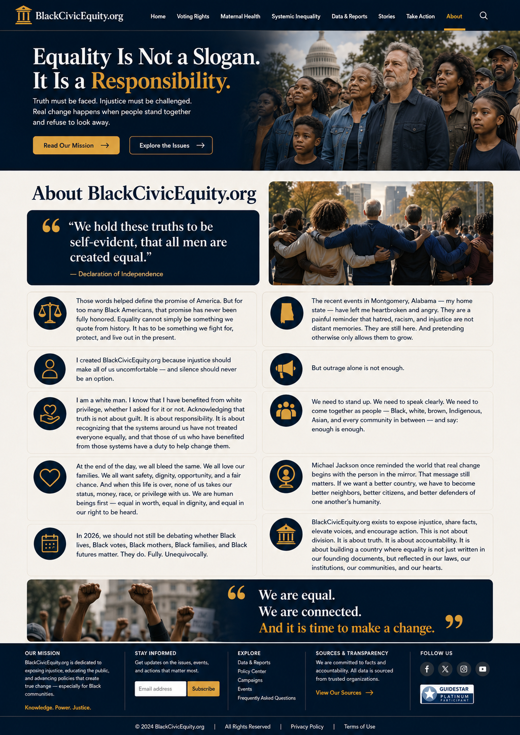 About page for BlackCivicEquity.org