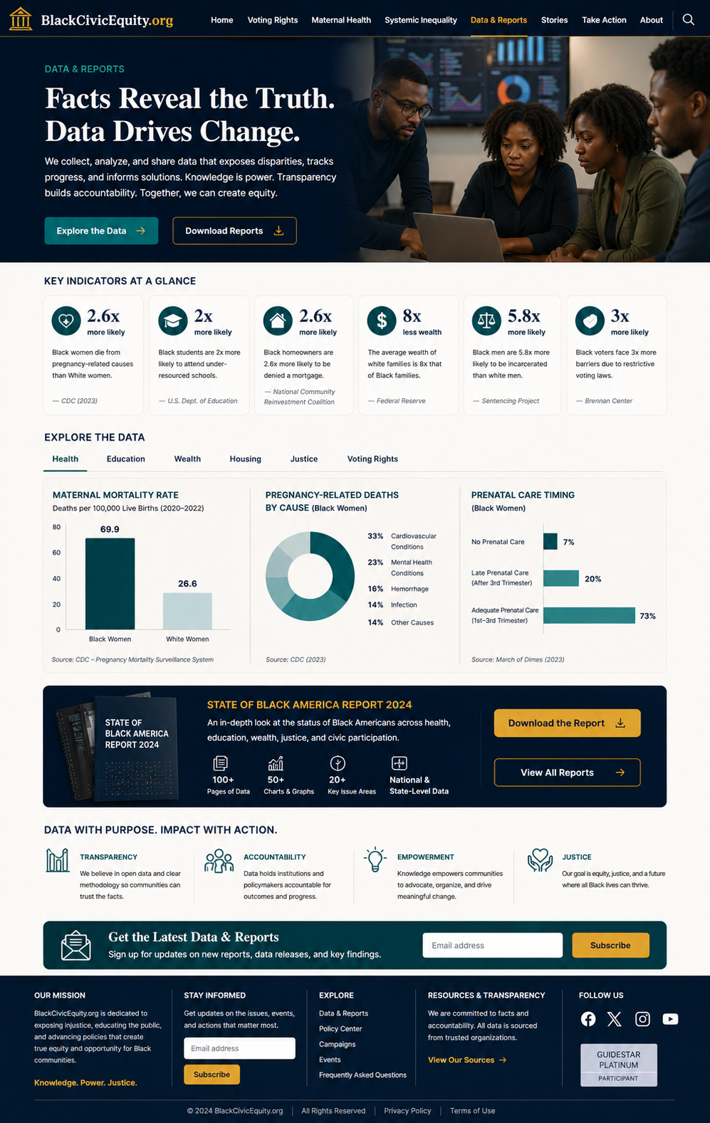 Data and Reports page for BlackCivicEquity.org